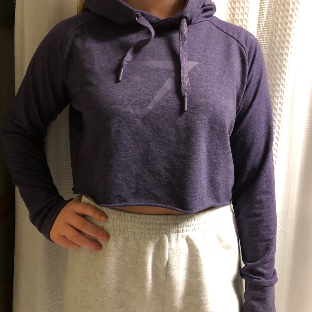 Gymshark purple marl Cropped Hoodie